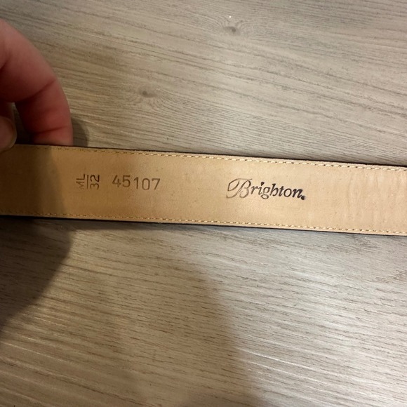 Brighton Brown Croc Embossed Leather Silver Buckle‎ Belt Size 32 Women 45107 - Picture 5 of 5